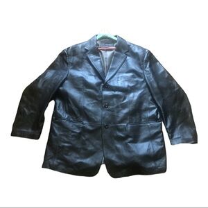 Men’s  vintage Genuine Black Leather Jacket XL  in Excellent Used Cond…